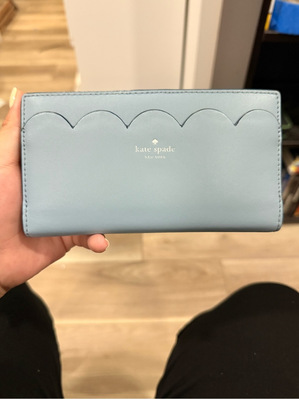 kate spade Light Blue Scalloped Continental Wallet